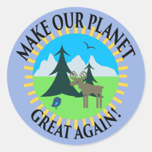 MAKE OUR PLANET GREAT AGAIN! CLASSIC ROUND STICKER