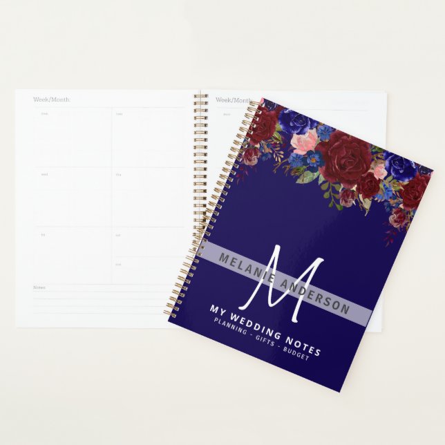 Make own Wedding Planner Journal Keepsake Floral (Display)