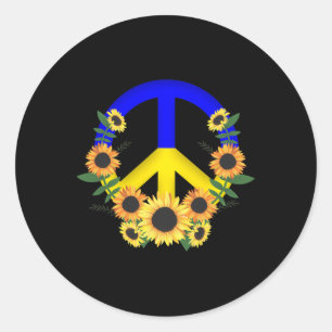 Make Peace And Sunflowers For Ukraine - Praying Fo Classic Round Sticker