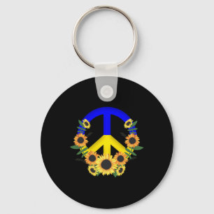 Make Peace And Sunflowers For Ukraine - Praying Fo Key Ring