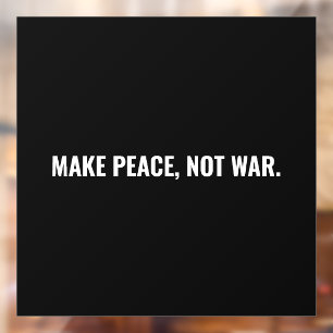 Make peace not war black white minimalist card