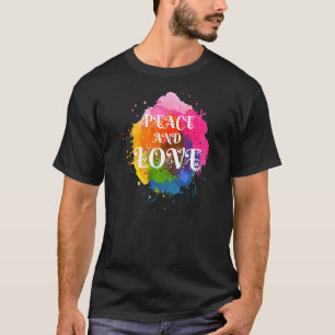 Make Peace Not War Colourful Peace & Love Illustr T-Shirt