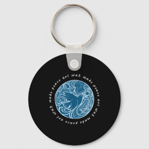 Make Peace, Not War - Peace Dove  Key Ring