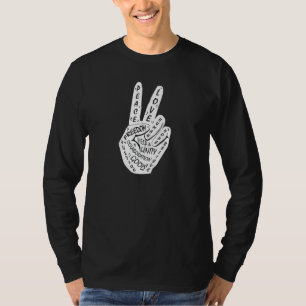Make Peace Not War Peace Hand Sign 16 T-Shirt
