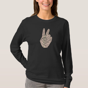 Make Peace Not War Peace Hand Sign 16 T-Shirt