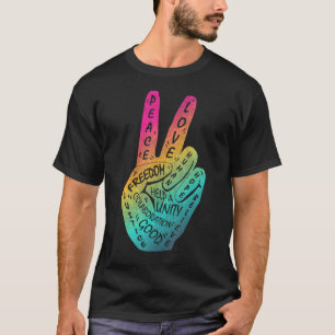 Make Peace Not War Peace Hand Sign 16 T-Shirt