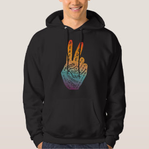 Make Peace Not War  Peace Hand Sign 2 Hoodie