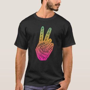 Make Peace Not War Peace Hand Sign 4 T-Shirt