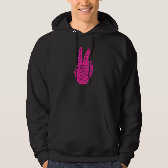Make Peace Not War  Peace Hand Sign 7 Hoodie (Front)