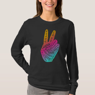 Make Peace Not War Peace Hand Sign 7 T-Shirt