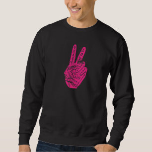 Make Peace Not War  Peace Hand Sign Vintage Sweatshirt