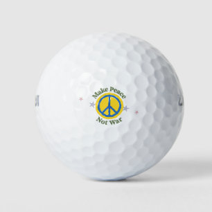 'Make Peace Not War' Peace Sign Optimism Unity Golf Balls