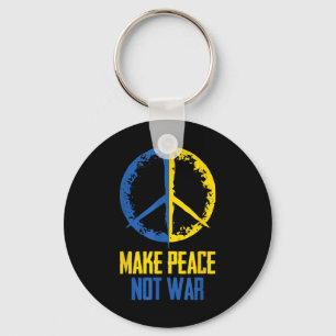 Make Peace Not War Ukraine Ukrainian Flag Apparel Key Ring
