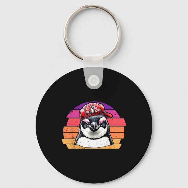 Make Penguin Tax Free Again - Resist Penguins Agai Key Ring (Front)