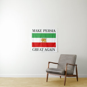 Make Persia Great Again - Shah of Iran Flag Tapestry