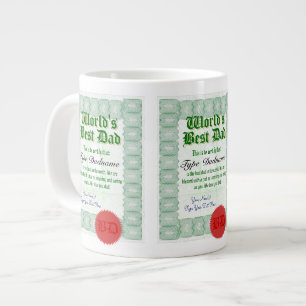 Make personalised World's Best Dad Award Jumbo Mug