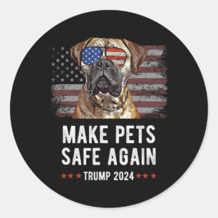 Make Pets Safe Again Bullmastiff Dog Trump 2024  Classic Round Sticker