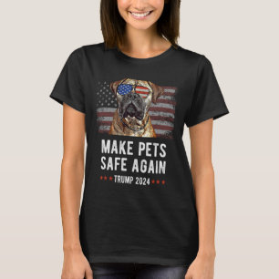Make Pets Safe Again Bullmastiff Dog Trump 2024  T-Shirt