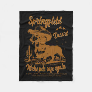 Make Pets Safe Again Cowboy Dachshund Dog Vote Tru Fleece Blanket