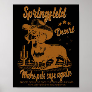 Make Pets Safe Again Cowboy Dachshund Dog Vote Tru Poster