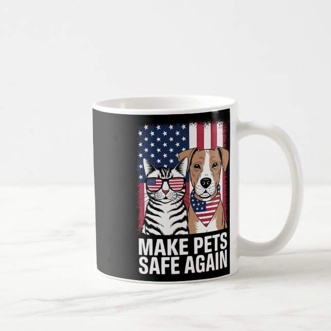 Make Pets Safe Again Election 2024 Debate Cat Dog  Coffee Mug (Right)
