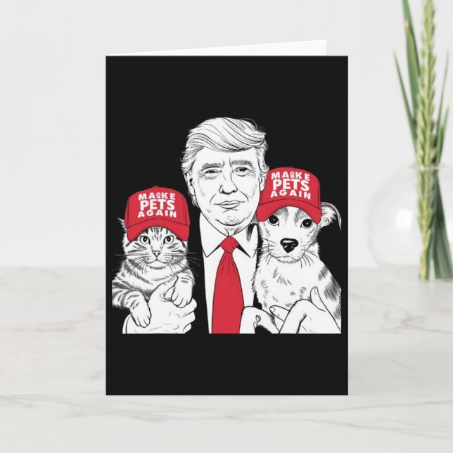 Make Pets Safe Again Election Mega Trump Funny Det Card (Front)
