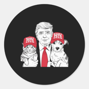 Make Pets Safe Again Election Mega Trump Funny Det Classic Round Sticker