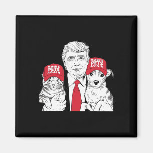 Make Pets Safe Again Election Mega Trump Funny Det Magnet