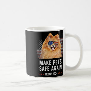 Make Pets Safe Again Pomeranian Dog Trump 2024  Coffee Mug