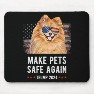 Make Pets Safe Again Pomeranian Dog Trump 2024  Mouse Pad