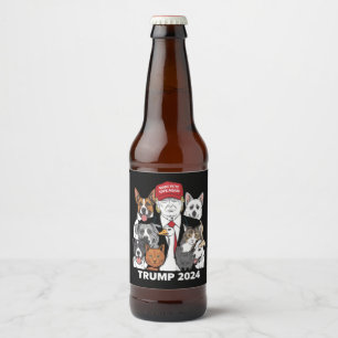 Make Pets Safe Again Trump 2024 Save Our Pets Beer Bottle Label