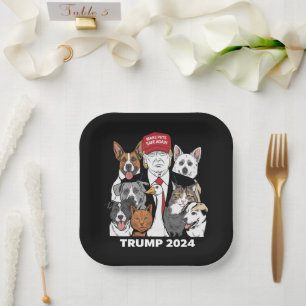 Make Pets Safe Again Trump 2024 Save Our Pets Paper Plate