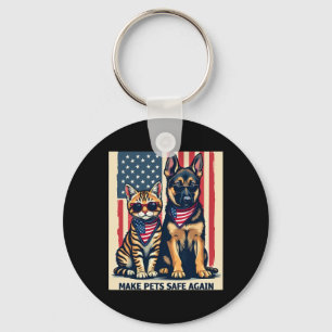 Make Pets Safe Again Trump Cats For Trump Mega 202 Key Ring