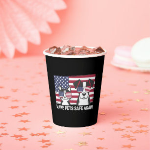 Make Pets Safe Again Trump Harris Debate 2024 Paper Cups