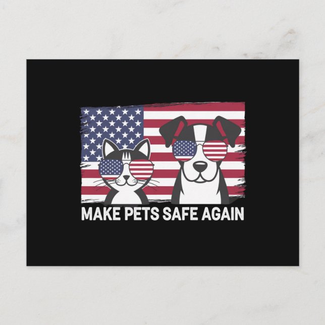 Make Pets Safe Again Trump Harris Debate 2024 Postcard (Front)