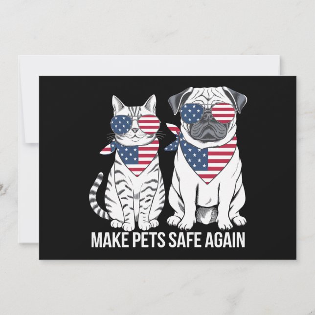 Make Pets Safe Again Trump Harris Debate Dogs Cat  Invitation (Front)