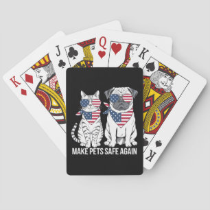 Make Pets Safe Again Trump Harris Debate Dogs Cat Playing Cards