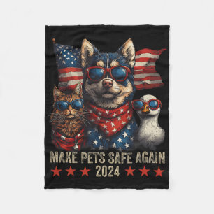 Make Pets Safe Again Trump Save Our Pets 2 Fleece Blanket