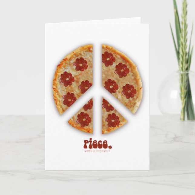 "Make Pizza, Not War" Greeting Cards (Front)