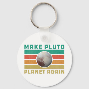 Make Pluto Planet Again Retro Space Astronomy Key Ring