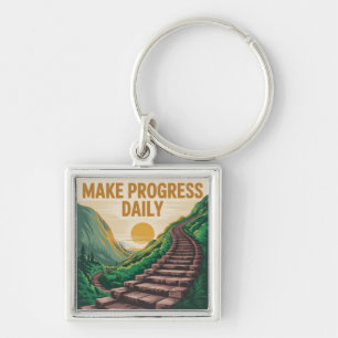 Make Progress Daily Key Ring