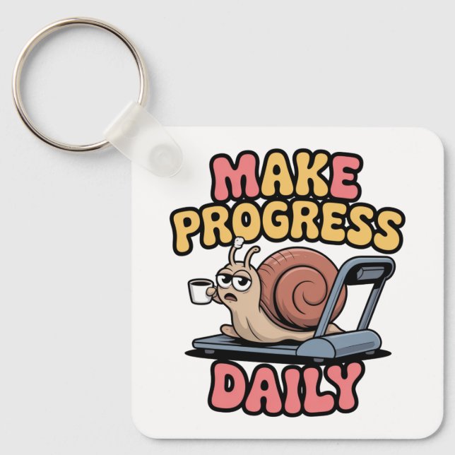 Make Progress Daily Key Ring (Front)