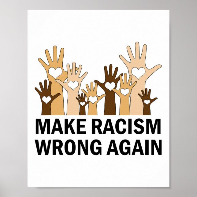 Make Racism Wrong Again Anti-hate Resist Anti-trum Poster (Front)