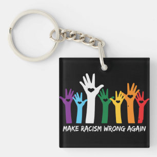 Make Racism Wrong Heart Hands Key Ring