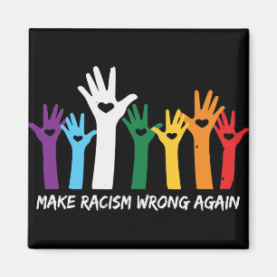 Make Racism Wrong Heart Hands Magnet