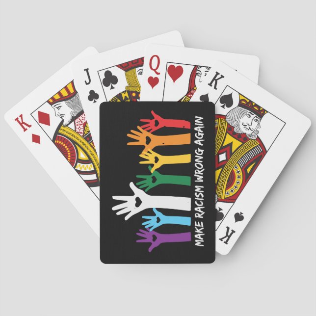 Make Racism Wrong Heart Hands  Playing Cards (Back)