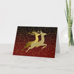 Make Red  Any Colour Ombre Gold Reindeer Holiday