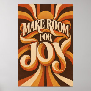 Make Room for Joy Retro Typography Wall Art