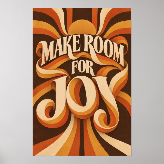 Make Room for Joy Retro Typography Wall Art (Front)