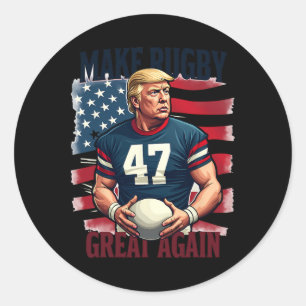 Make Rugby Great Again Funny Trump Fan Classic Round Sticker